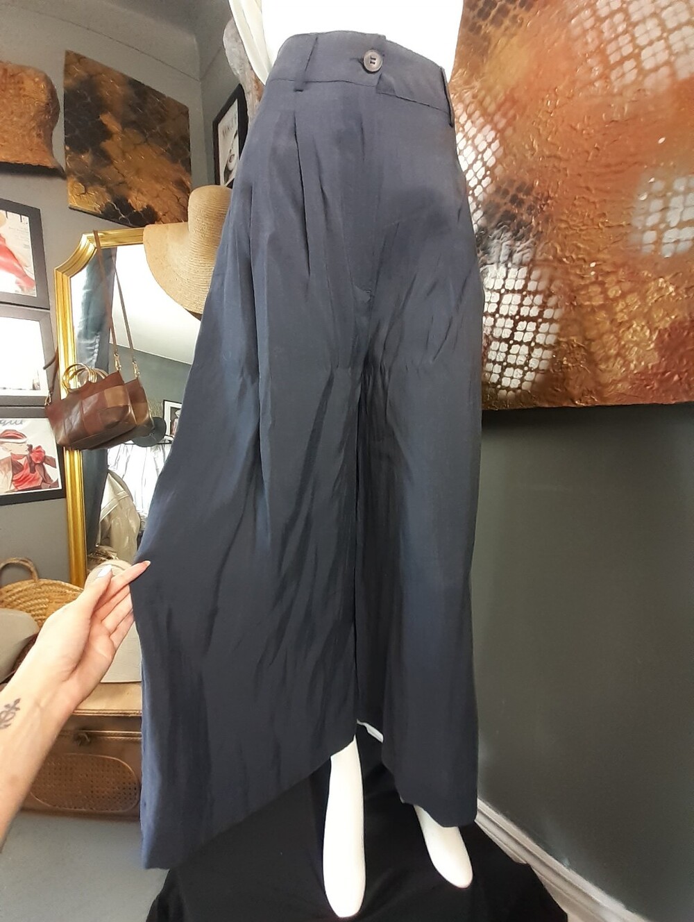 Zara Nwot Wide Leg Navy Palazzo Pants